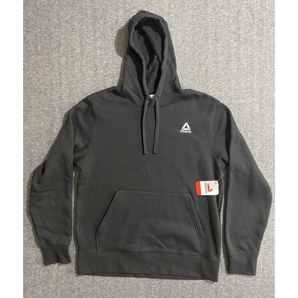 Reebok Mens Knit/Fleece Gameday Hoodie Rhubarb Black Size M- NWT